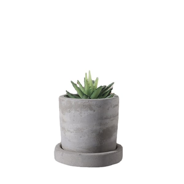 Cementkruka - Minisuckulenta växtkrukor med avtagbar fat grey 5.5cm