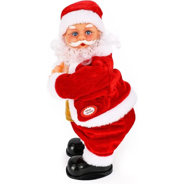 Ny, lämplig elektrisk gunga Hip Santa, musikalisk tomte leksak Batteridriven sjungande och dansande tomte