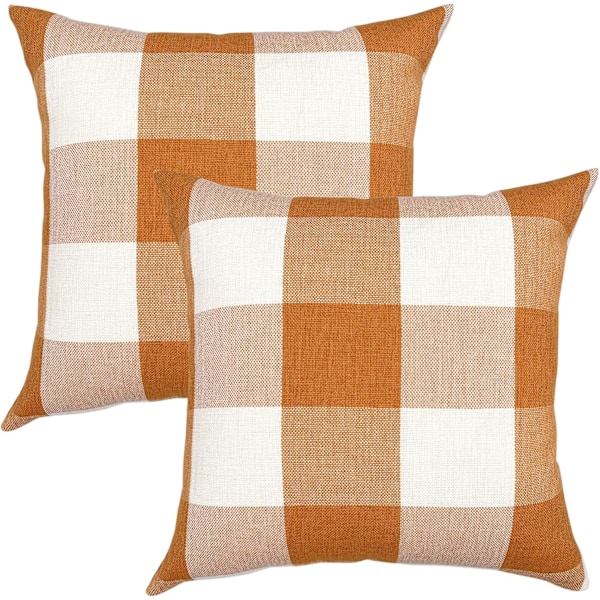 Retro Bondgård Buffalo Tartan Rutig Bomull Linne-X71-