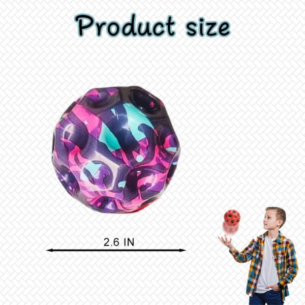 3st Astro Jump Ball, Unik Måndesignad 66 mm Stressboll Leksak för Barn i Åldrarna 3 4 5 6 7 8 9 10 11 12 År Gamla, Bästa Utomhusbollarna.