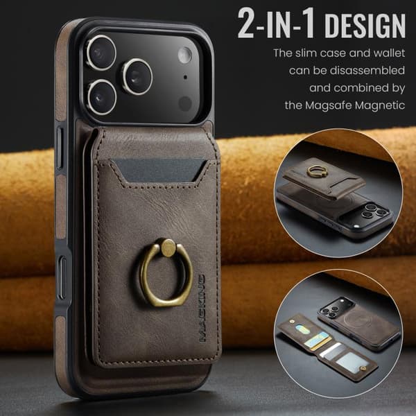 iPhone 17 Pro Case with MAGKING K1 MagSafe Detachable Wallet and RFID Kaffe