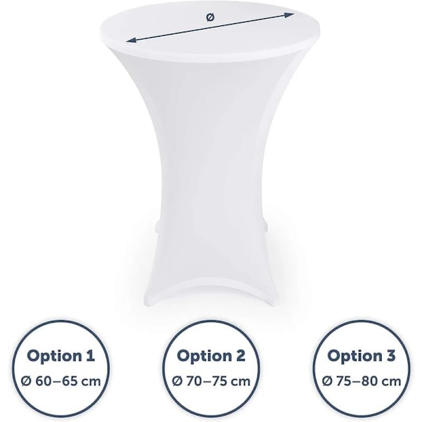 Stretchtrekk barduker - elegant bardukstrekk for bistrobord antrasitt hvit 60cm – Sett med 2