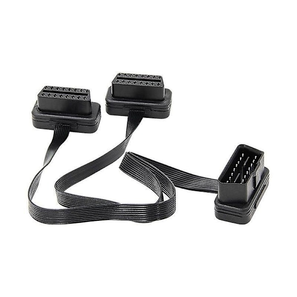 OBDII-jatke Kaksoisliitin Y-haara OBD OBD2 16-nastainen Uros naarasliittimellä Litteä+ohut