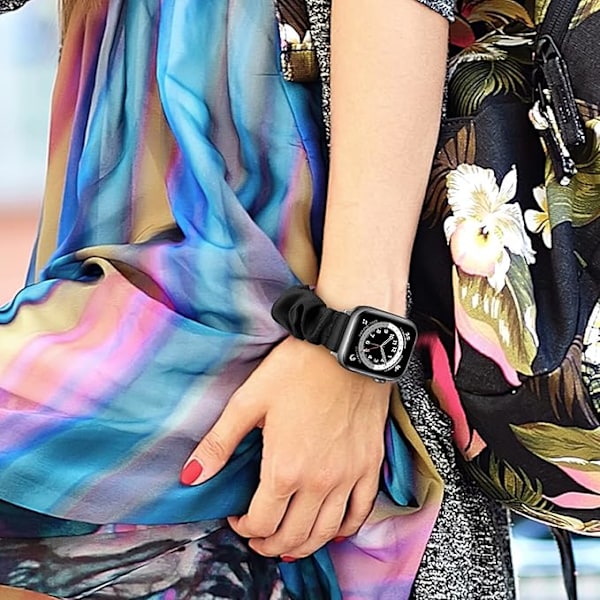 Scrunchies kompatible med Apple Watch-armbånd 38mm 40mm Elastisk mønstret trykkbånd Kompatibelt med Apple Watch Series 7 6 5 4 3 2 1 SE