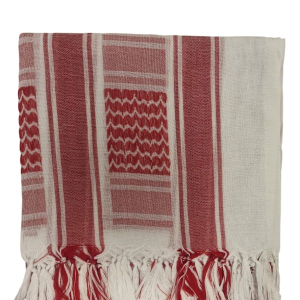 Palestiinalainen Keffiyeh - Punainen ja valkoinen - Huivi