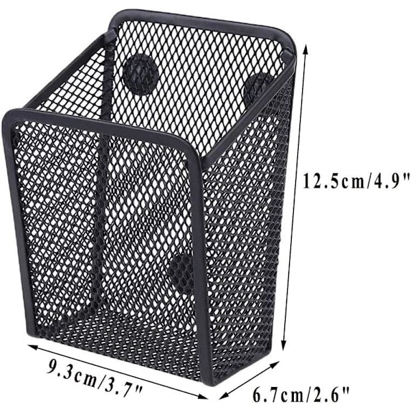 2 Pak Magnetisk Opbevaringskurv, Sort Halvcirkel Metal Opbevaringshylder til Køleskab, Skab Tilbehør, Kontorartikler Organizer