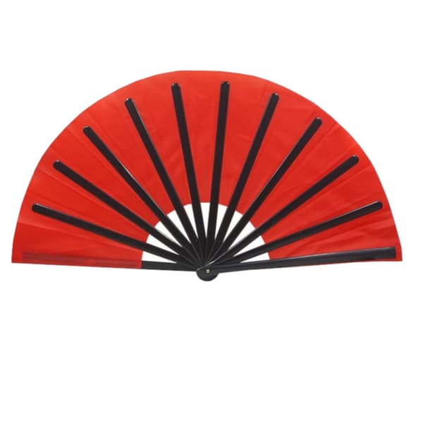 Red Fan - Solid Color - Extra Large 33cm - Theater - Plastic Base Röd red