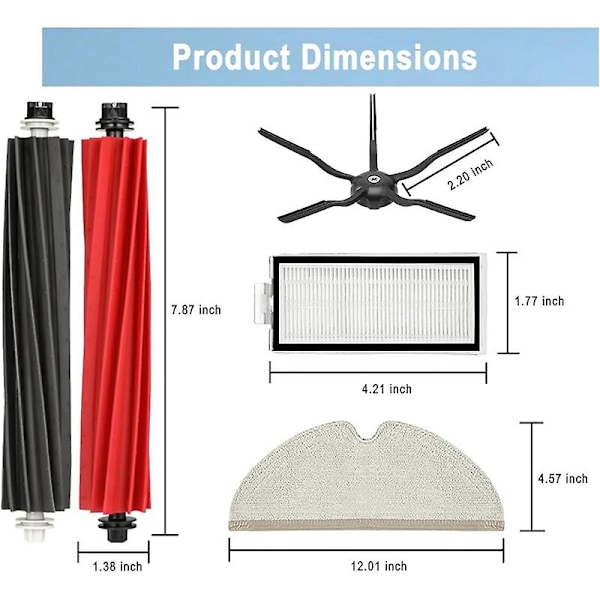 För Q5 Pro/q5 /q8 Max/q8 Robotdammsugare Huvudborste Hepa-filter Moppkuddar Reservdelar