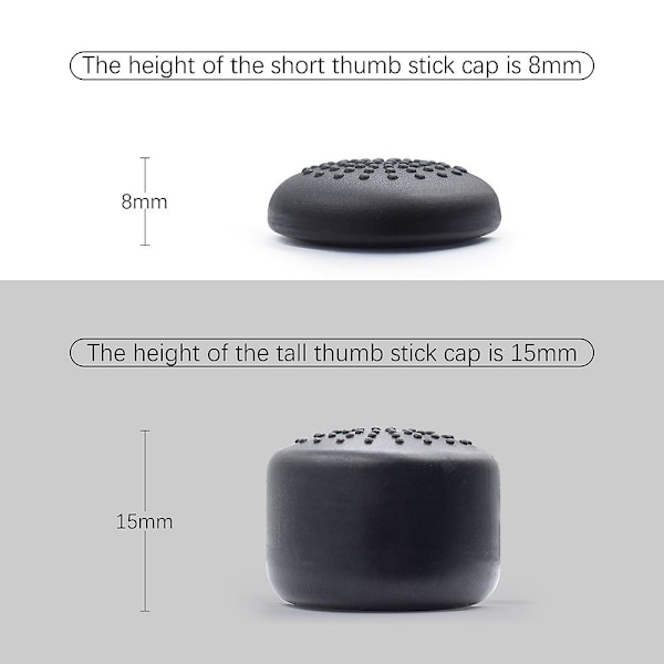 8st PS5 Spelkontroll Tumme Stick Grip Caps Joystick Extra Hög Cover