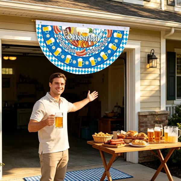 90 x 48 cm Dobbelt bayersk Oktoberfest-vimpelrække