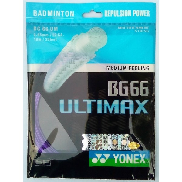 Yonex Badminton String Bg66 Ultimax (0,65 mm) Purple