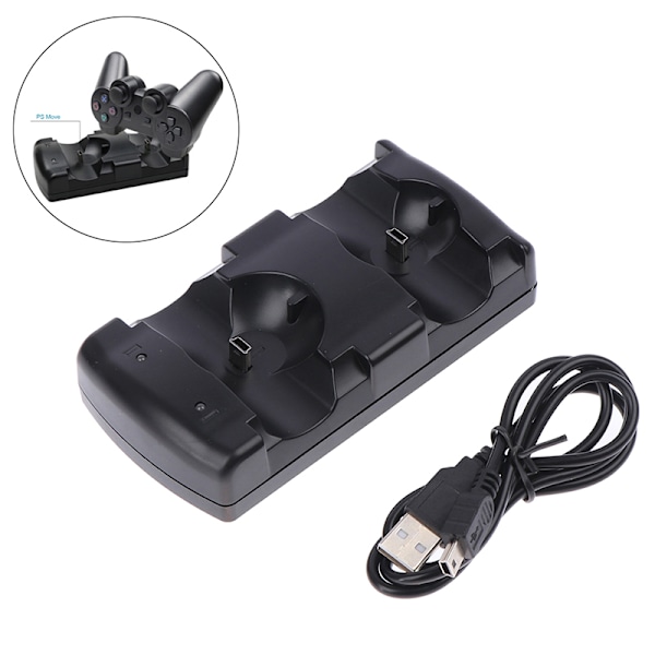 PS3move/PS3-ohjaimen laturi USB-kaksoislaturi PS3-ohjaimelle