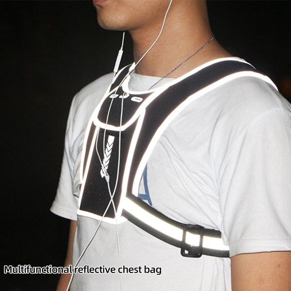 Löptelefonhållare Väst, reflekterande nattträningsutrustning för män Löpning Jogging Träning Vandring
