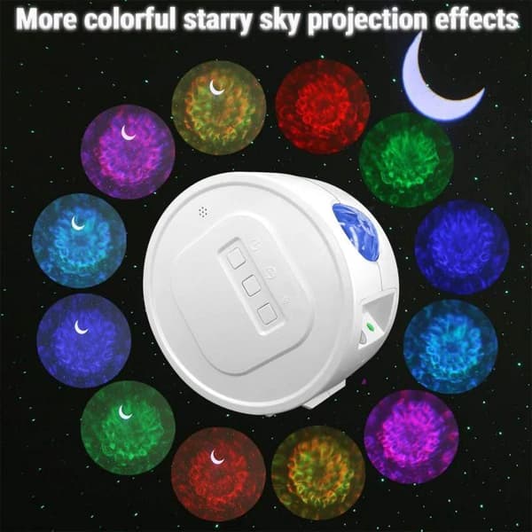 Stjerneprojektor LED Natlampe Stjernelampe Lampe multifärg multicolor