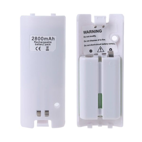 2800Mah sikkert oppladbart batteri for WII for WII U spillkonsoll 2 stk/pakke Hvit