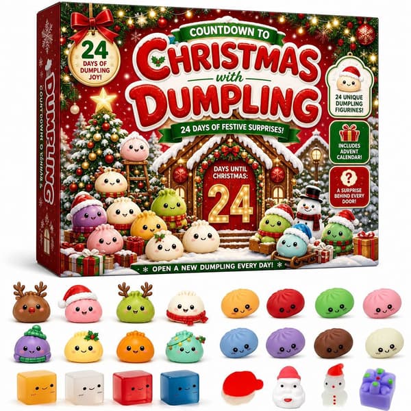 2026 Julekalender 24 Dager Squishy Dumpling Blind Box Stresslindrende Fidget-leketøy Style 3