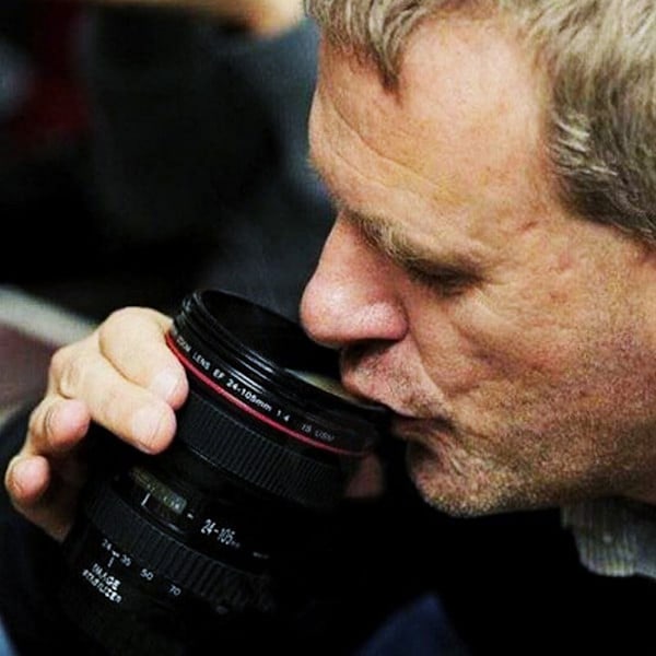 Kaffe-krus med kameraobjektiv, beste gaveidéer for fotografer for reiser, autentisk Canon-replika (bare krus)