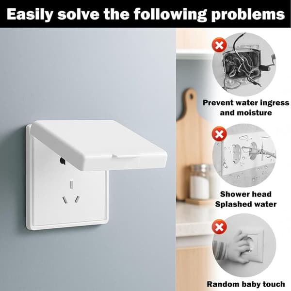 Socket Covers Electrical Outlet Wall Switch Covers, Dirt-Resistant Durable for Bathroom Garden Kitchen Outdoor Use (White)