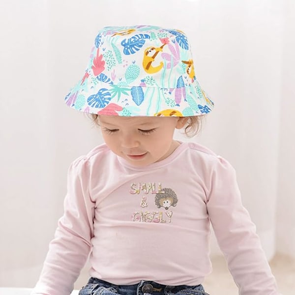Solhatt Baby Pojkar Barnhatt Sommarhatt Flickor (Vita Löv)-X71-