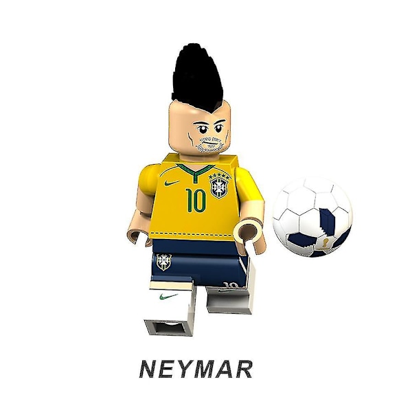 8st VM Qatar Ronaldo Messi Neymar Minifigur monterad minibyggkloss Actionfigurer Leksak Barn Present