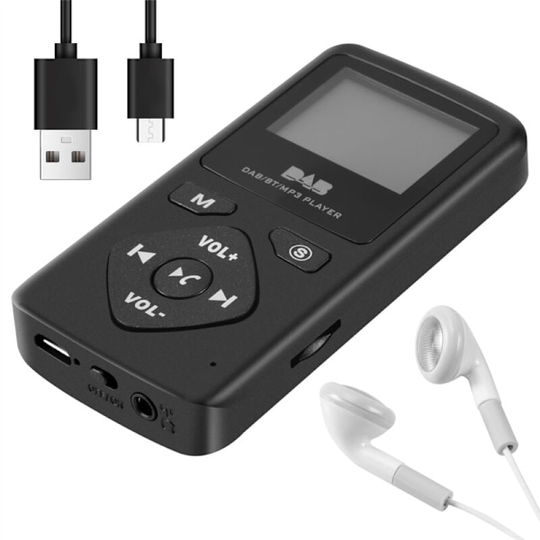 DAB/DAB+ Digitalradio Bluetooth 4.0 Personlig Lomme FM Mini Bærbar Radio Hovedtelefoner MP3 Micro-USB til