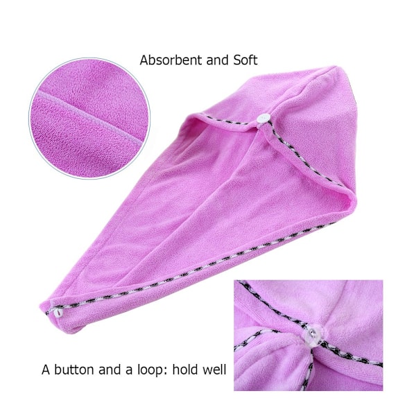 5 st Mikrofiber Hårhandduk Wrap Superabsorberande Twist Turban Torr