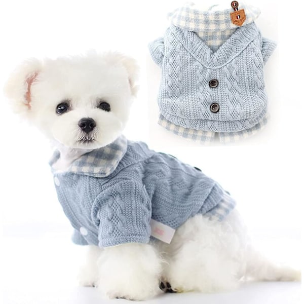 Hunde Sweater Vinter Lille Medium Bichon Blå Pink-X71-