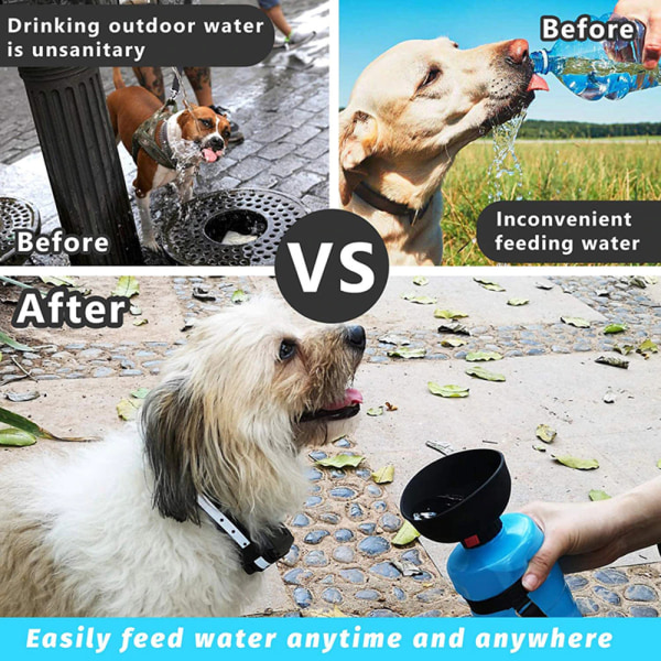 Bärbar utomhusvikbar vattenflaska för husdjur