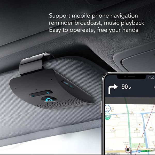 Handsfree Bluetooth Speaker for Car - Car Speaker with Sun Visor Clip, Automatic Power On, 10 Hours Talk Time