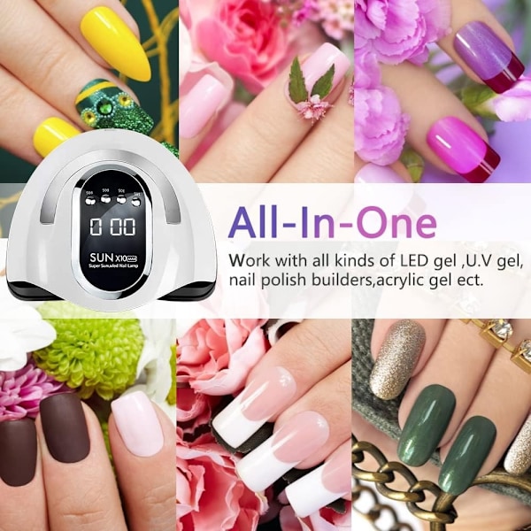 280W UV LED nagellampa, snabb nagelhärdning för hem & salong, 6-WELLNGS