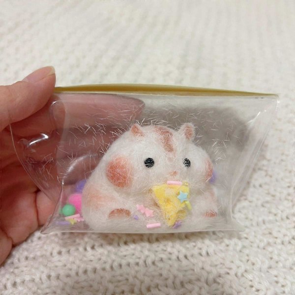 Handgjord Taba Squishy Liten Hamster Silikonklämtoy för Stressavlastning Söt Hamster Leksakspresenter