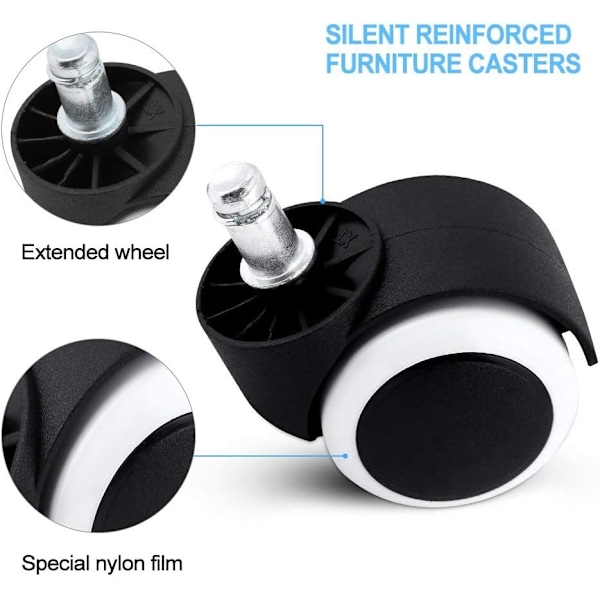 Kontorsstolshjul (5 stycken), Tysta Hjul för Hårda Golv Swivel-X71-