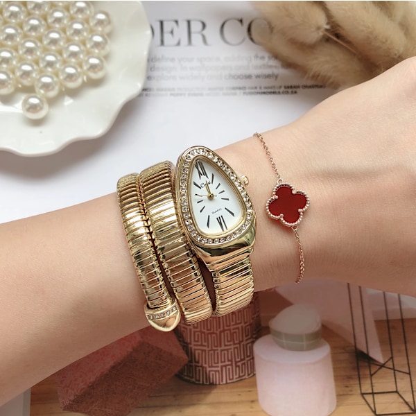 Ormklocka Kvartsarmband Mode Guld Damklockor Klocka reloj mujer montre femme relogio Lyx Damarmbandsu