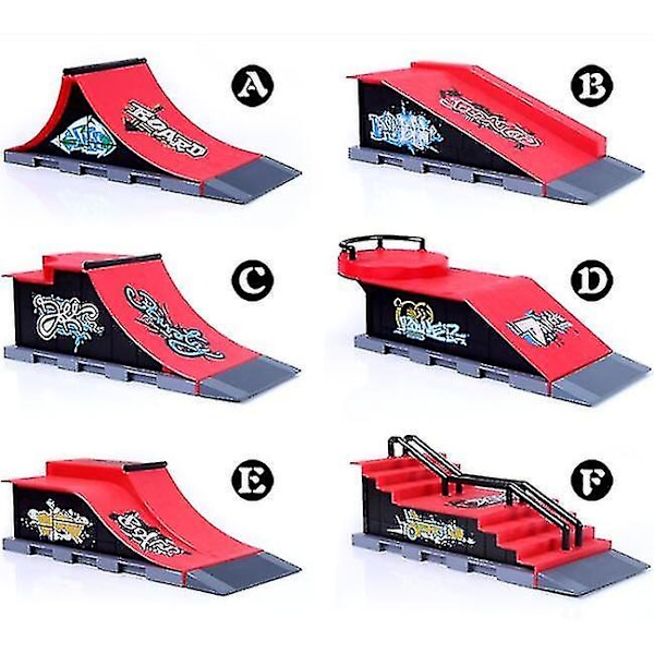 Mini skatepark til finger skateboard, kombination af legetøjs-skatepark og rampe, skatepark-rampe, stil A Style C