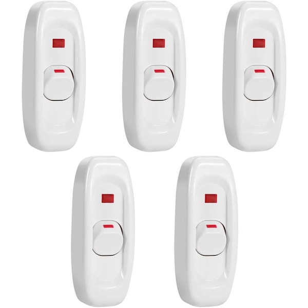 5 in-line strömbrytare/lampor/brytare, vit-X71-