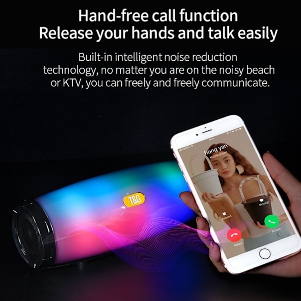 Bluetooth-kaiutin LED-valoilla - Langaton - Musta
