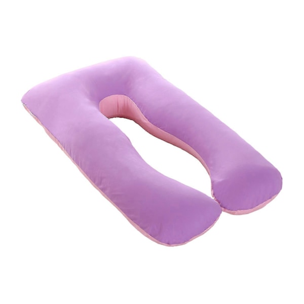 Bomulds pudebetræk til U-formet graviditetspude, vaskbart, komfortabelt pudebetræk til sidesovere 70x130cm 70x130cm Purple Pink
