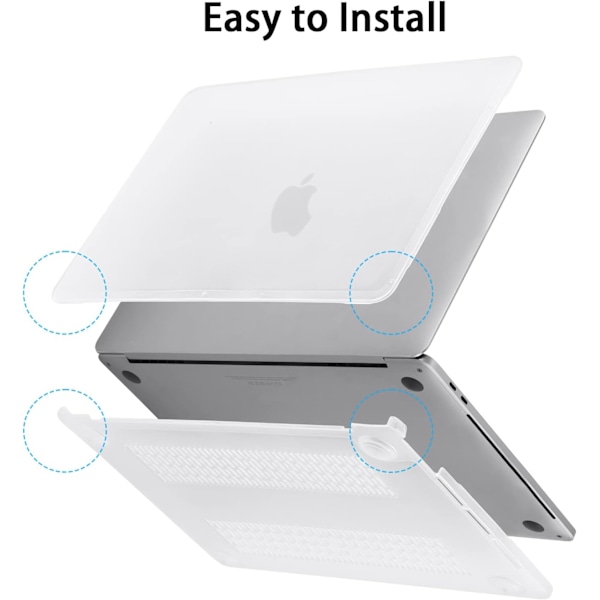 Etui kompatibelt med Macbook Air 13 tommer M1 A2337 A2179 A1932, lansert 2021-2018 Frostklar
