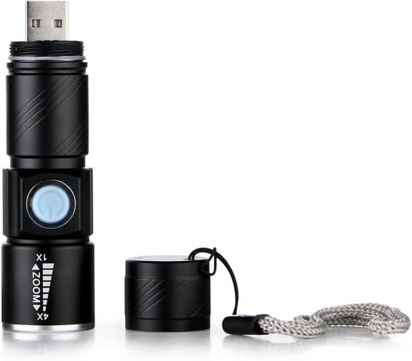 USB-ladattava LED-taskulamppu, erittäin kevyt minitaskulamppu, ZQKLA