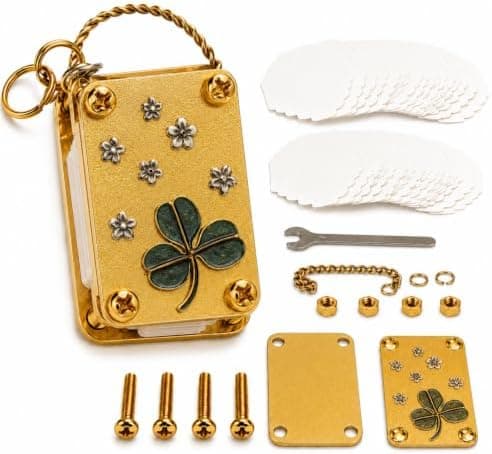 Mini Flower Press Keychain - Handmade Gold Metal Micro Press with 20 Sheets