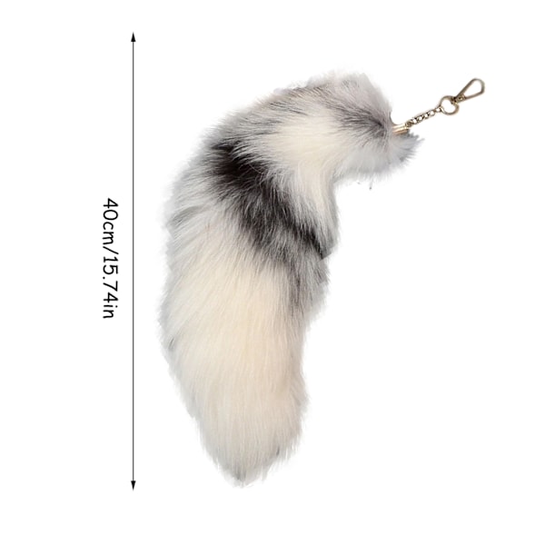 Therian Tail Plysch Nøkkelring Langt Henge Cosplay Hale Dyr Bilnøkkelring 38-40CM