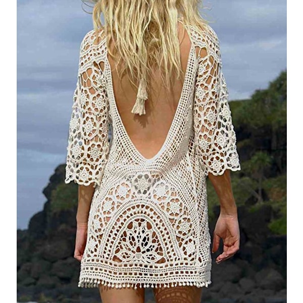 Dame Strandkjole Rygløs Bikini Cover Up-X71-