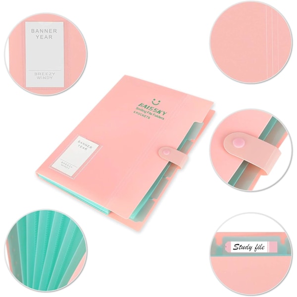 Expanderande mapp A4, Dokumentmapp A4 5 Fack Kontor-X71-