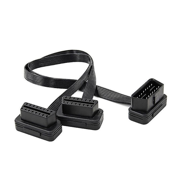 OBDII-forlengelse Dobbelkontakt Y-gren OBD OBD2 16-polig Hann til Hunn Kobling Flatt+tynn For