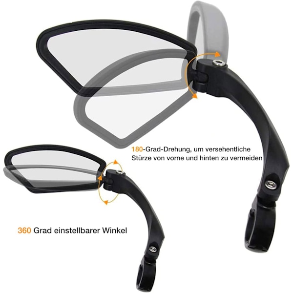 Cykelbackspejl bakspejl HD rustfrit stål spejl generation 2.0, cykelbackspejl til styret 21-26mm, backspejl cykel til elcykel,
