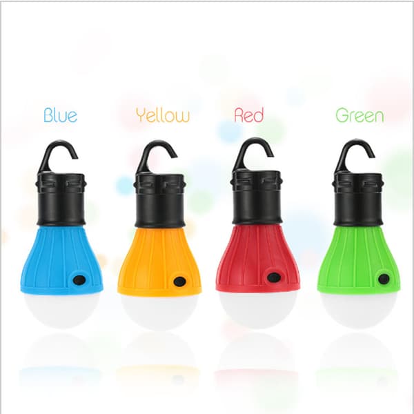 4-pak campinglygter med stik (rød, blå, grøn, orange), LED Campi