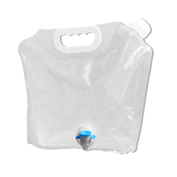 Hopfällbar vattenpåse i plast, vit, 5 liter