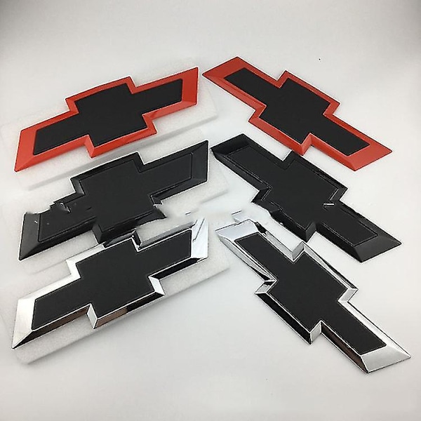 Passer til Chevrolet Pickup Truck Silverado Front og Baglogomodifikation, Sorod Grilllogotyp, Bagklap Mærkning (frontlogotyp)-XF6-