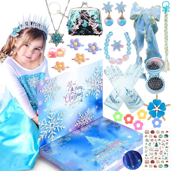 2023 Ny Jul Adventskalender Charm 24 Dagers Nedtelling Kalender Jente Smykker Halskje Armbånd Unicorn Julegaver