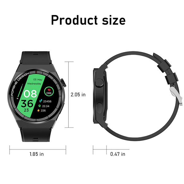 Smarta klockor Bluetooth samtal Watch Fitness med 1,28 tums HD-skärm, samtal, stegräknare, pulsmätare